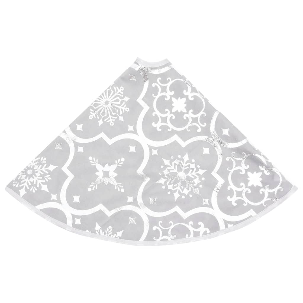 vidaXL Luxury Christmas Tree Skirt with Sock White 3 ft Fabric