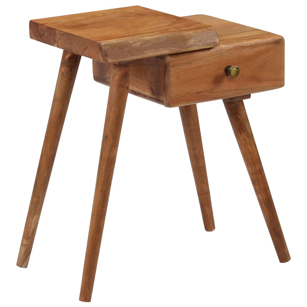 vidaXL Bedside Table Solid Acacia Wood 17.7"x12.6"x21.6"