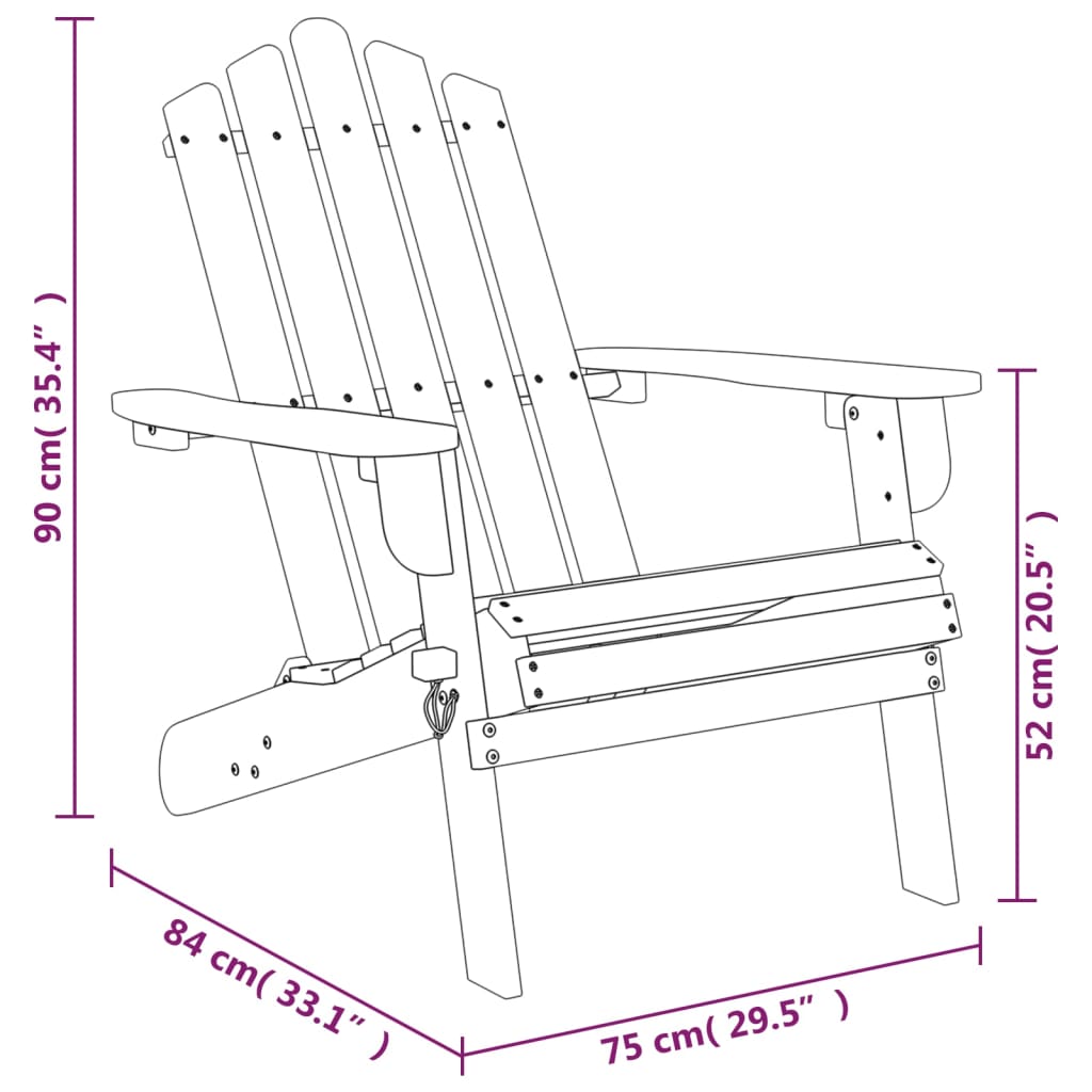 vidaXL Patio Adirondack Chairs 2 pcs Solid Wood Acacia