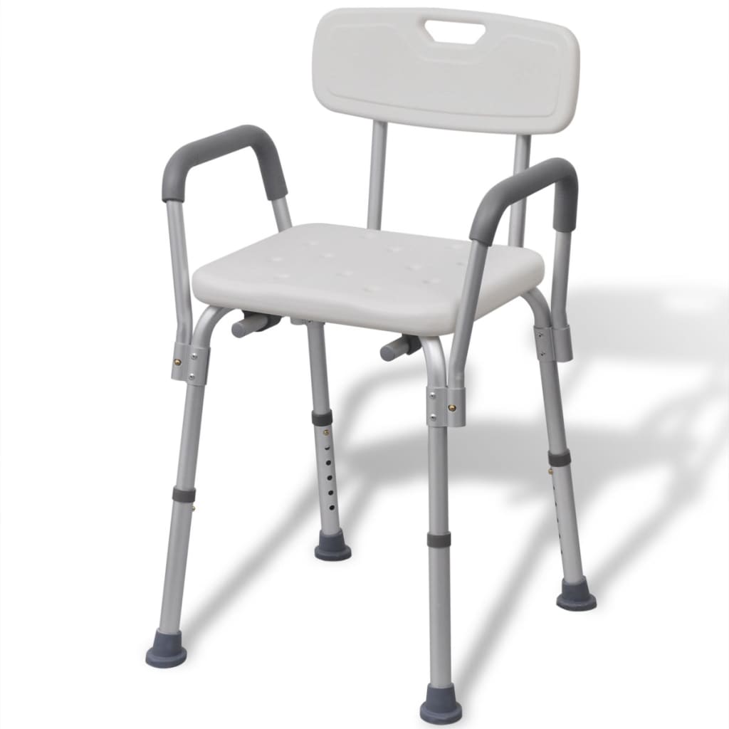 vidaXL Shower Chair Aluminum White
