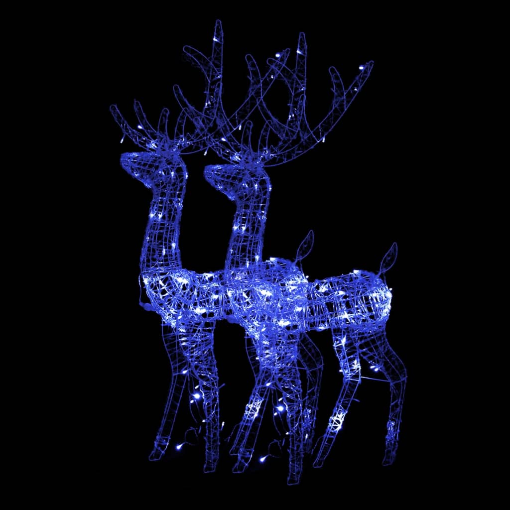 vidaXL Acrylic Reindeer Christmas Decorations 2 pcs 47.2" Blue