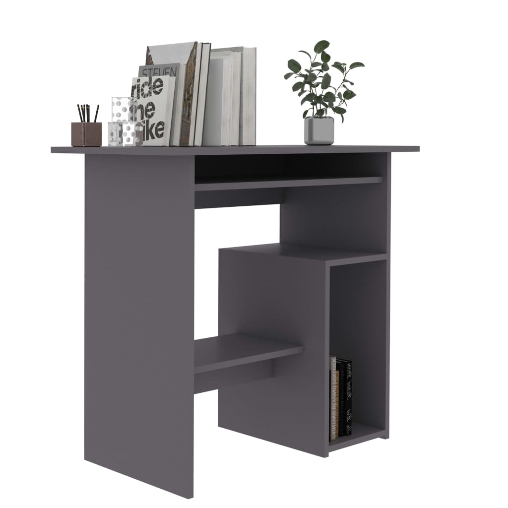 vidaXL Desk Gray 31.5"x17.7"x29.1" Engineered Wood