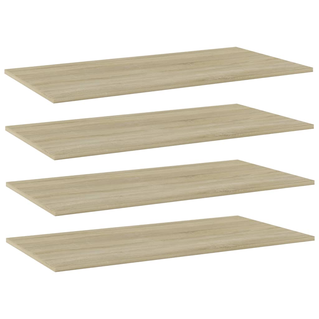 vidaXL Bookshelf Boards 4 pcs Sonoma Oak 31.5"x7.9"x0.6" Engineered Wood
