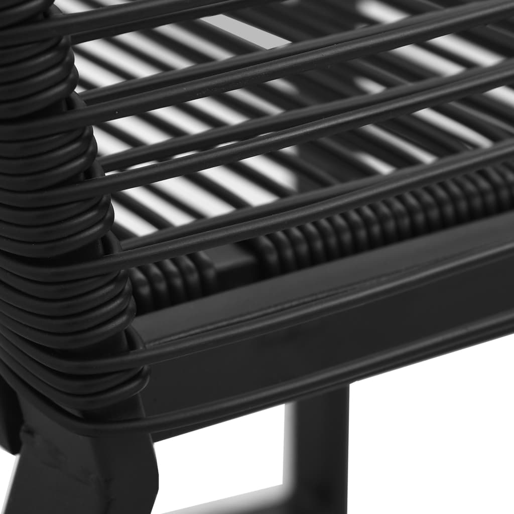 vidaXL Patio Chairs 4 pcs Rope Rattan Black