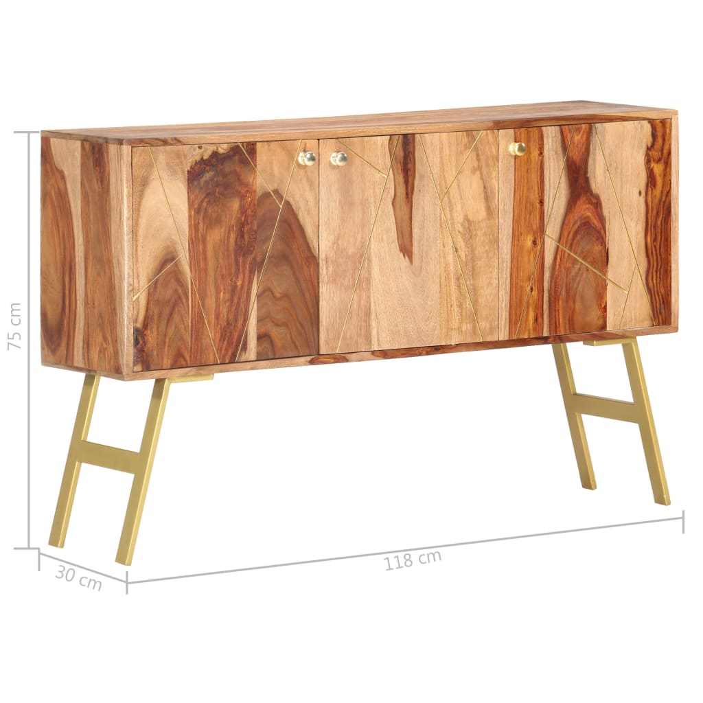 vidaXL Sideboard 46.5"x11.8"x29.5" Solid Sheesham Wood