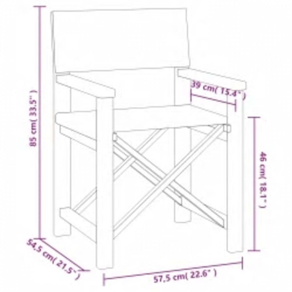 vidaXL Director's Chairs 2 pcs Solid Teak Wood Green