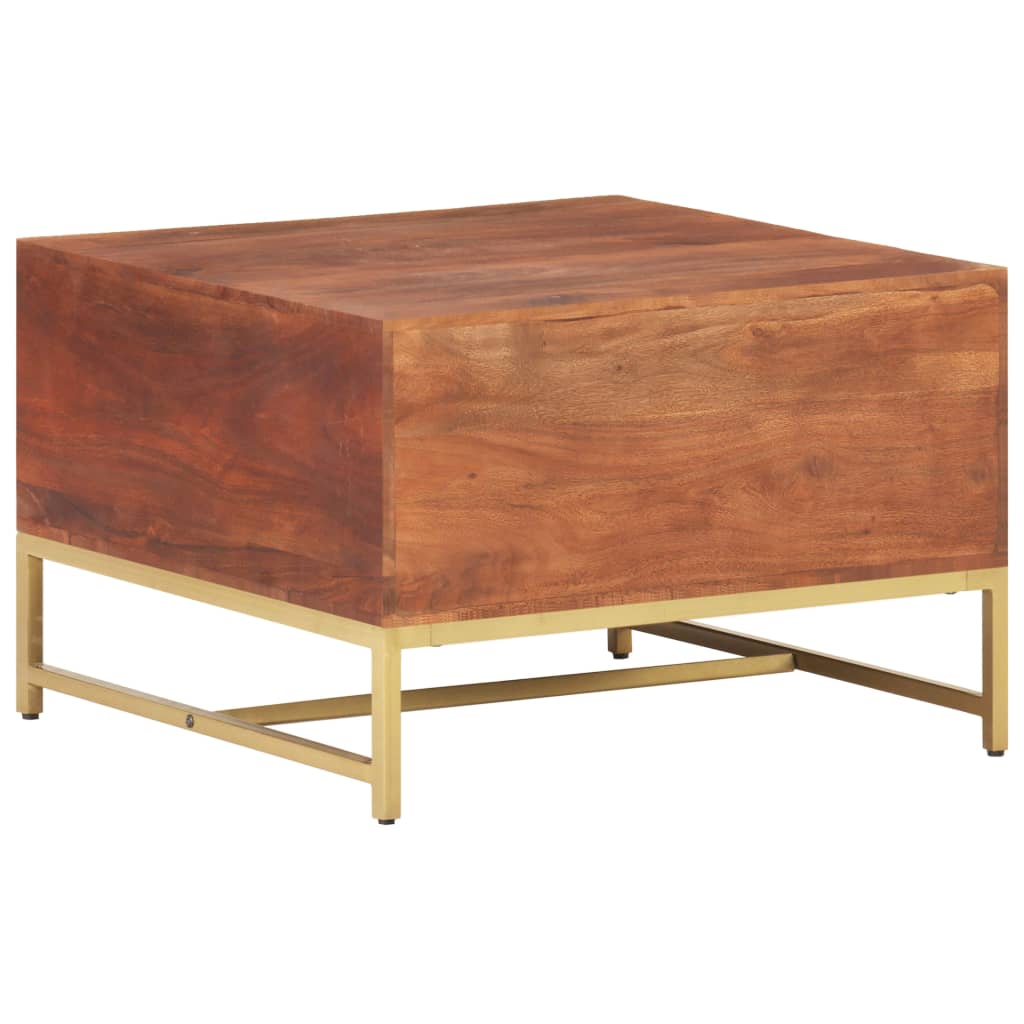 vidaXL Coffee Table Honey Brown 26.4"x26.4"x17.7" Solid Acacia Wood