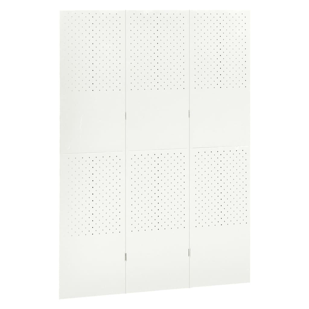vidaXL 3-Panel Room Divider White 47.2"x70.9" Steel