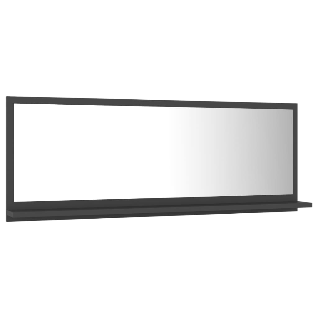 vidaXL Bathroom Mirror Gray 39.4"x4.1"x14.6" Chipboard
