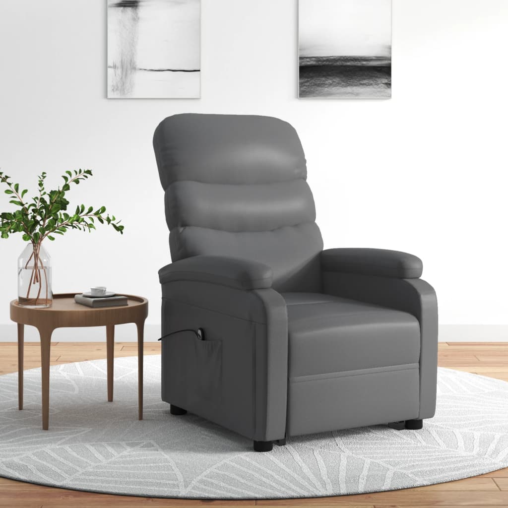 vidaXL Stand-up Recliner Anthracite Faux Leather