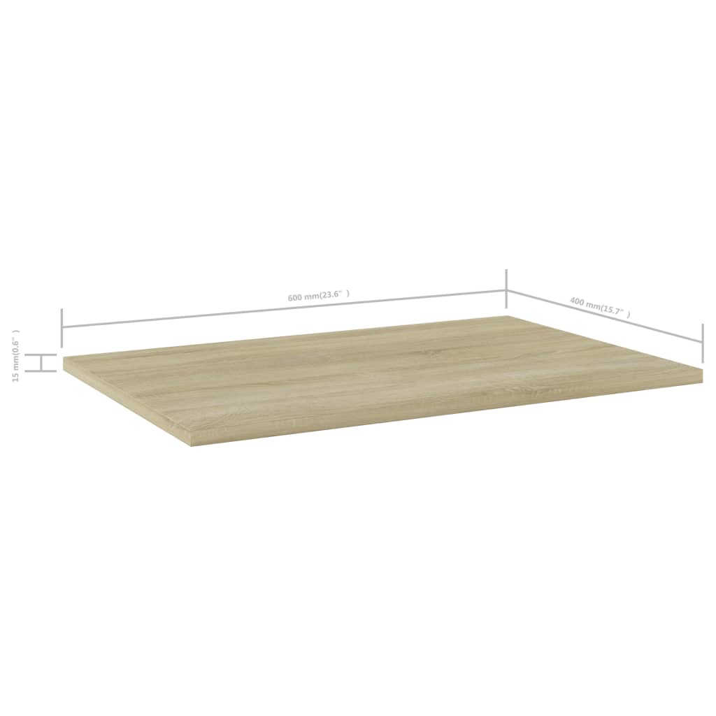 vidaXL Bookshelf Boards 4 pcs Sonoma Oak 23.6"x15.7"x0.6" Engineered Wood
