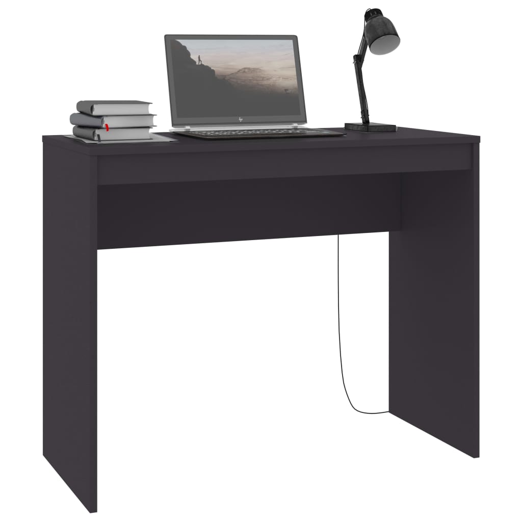 vidaXL Desk Gray 35.4"x15.7"x28.3" Chipboard