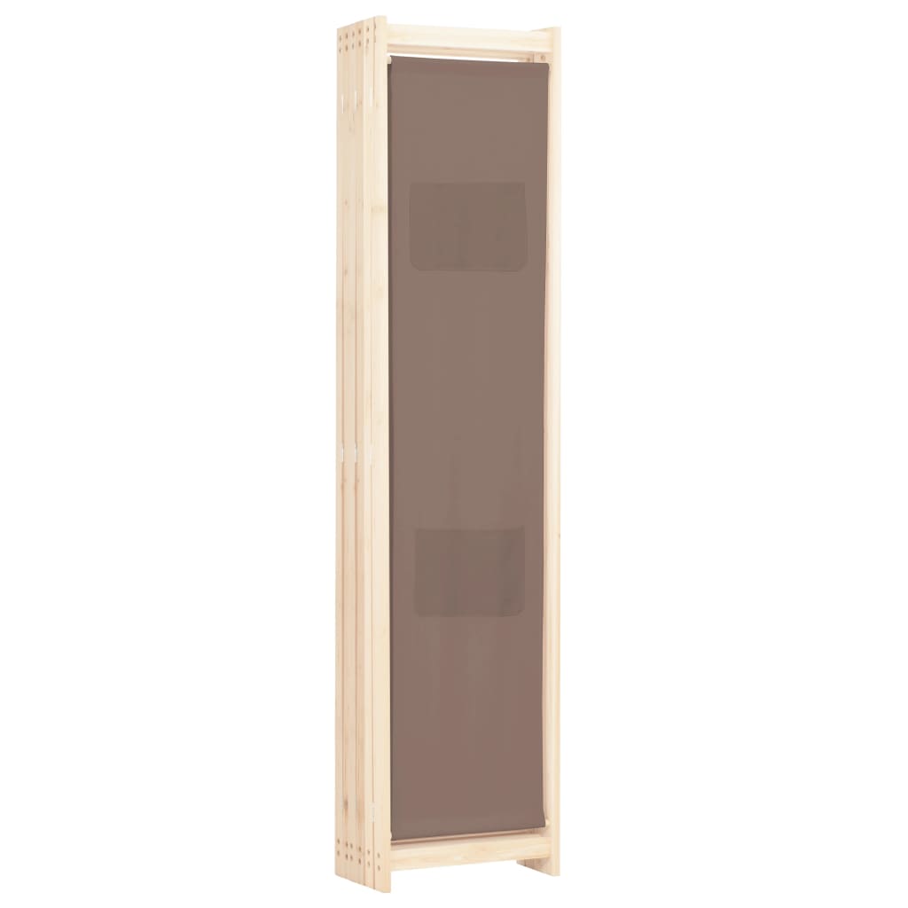vidaXL 6-Panel Room Divider Brown 94.5"x66.9"x1.6" Fabric