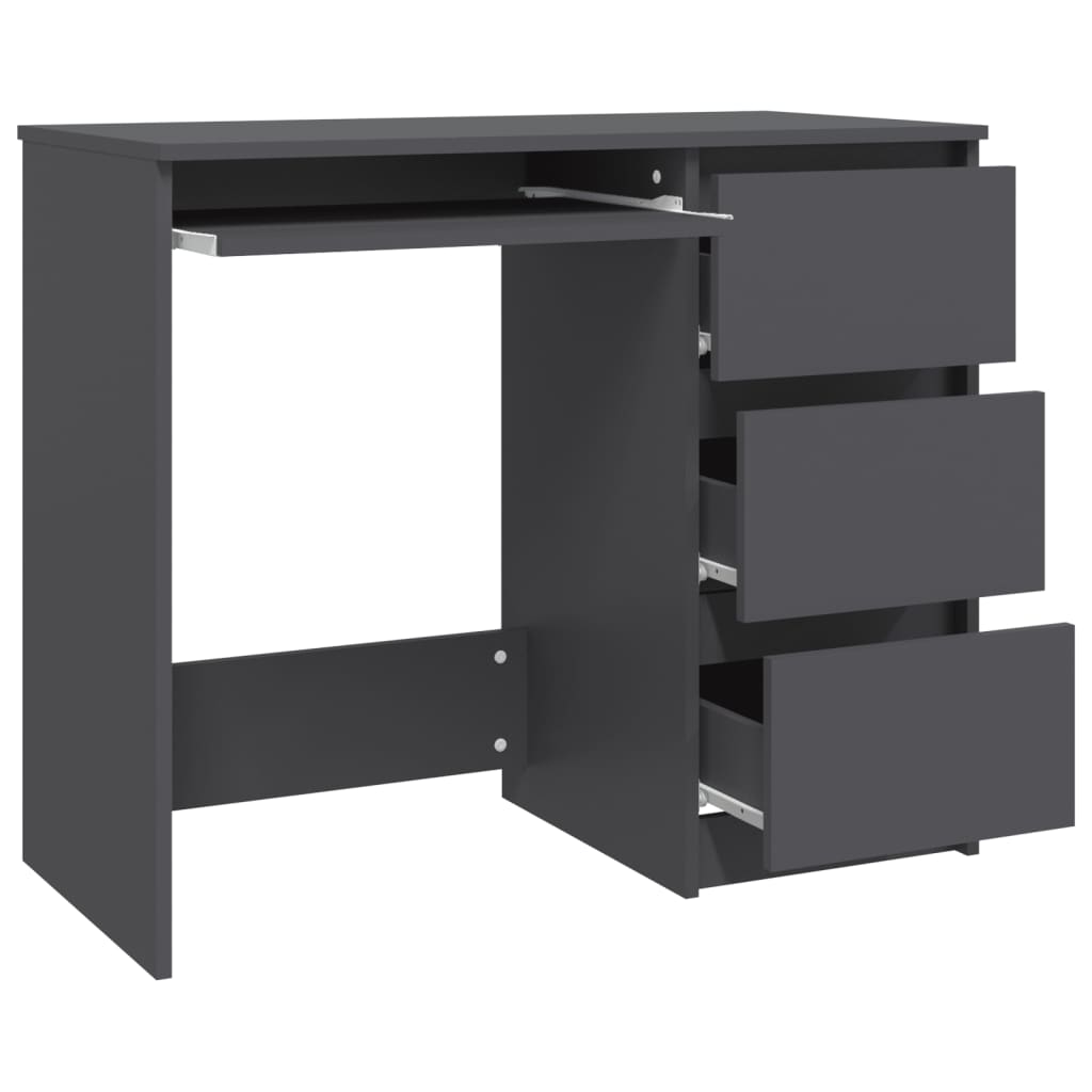 vidaXL Desk Gray 35.4"x17.7"x29.9" Engineered Wood