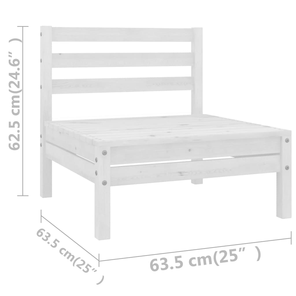 vidaXL 10 Piece Patio Lounge Set White Solid Pinewood