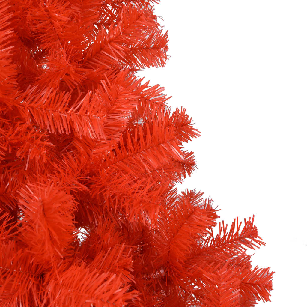 vidaXL Artificial Pre-lit Christmas Tree with Ball Set Red 94.5" PVC