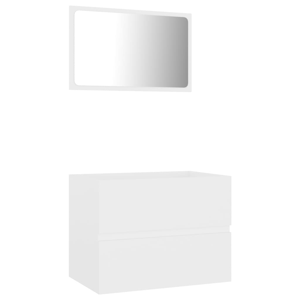 vidaXL 2 Piece Bathroom Furniture Set White Chipboard