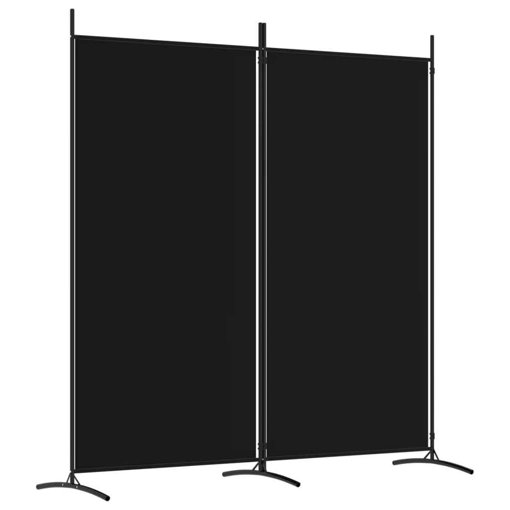vidaXL 2-Panel Room Divider Black 68.9"x70.9" Fabric