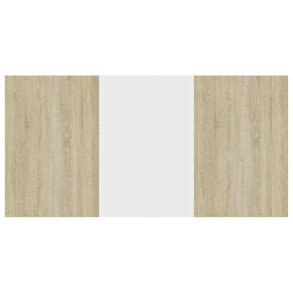vidaXL Dining Table White and Sonoma Oak 70.9"x35.4"x29.9" Engineered Wood