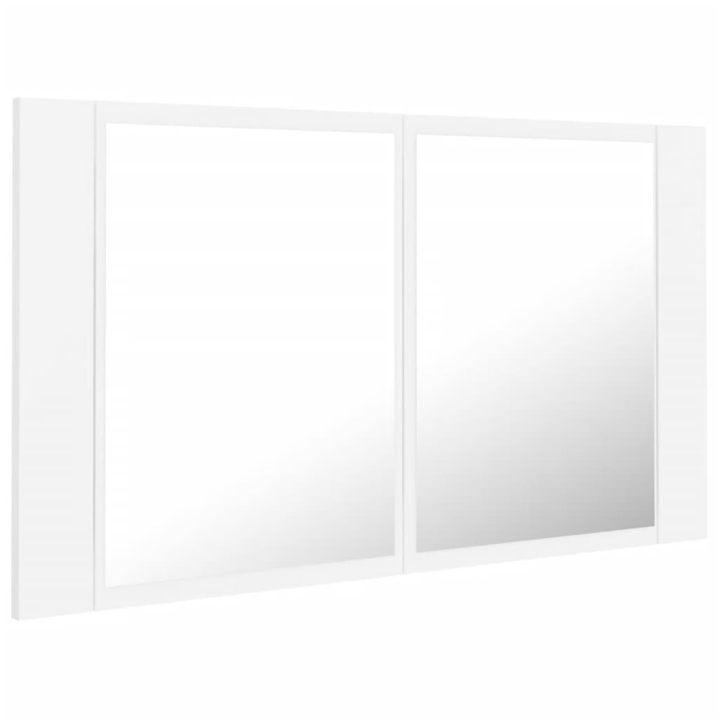 vidaXL LED Bathroom Mirror Cabinet White 31.5"x4.7"x17.7" Acrylic