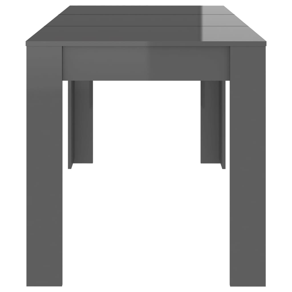 vidaXL Dining Table High Gloss Gray 55.1"x29.3"x29.9" Engineered Wood