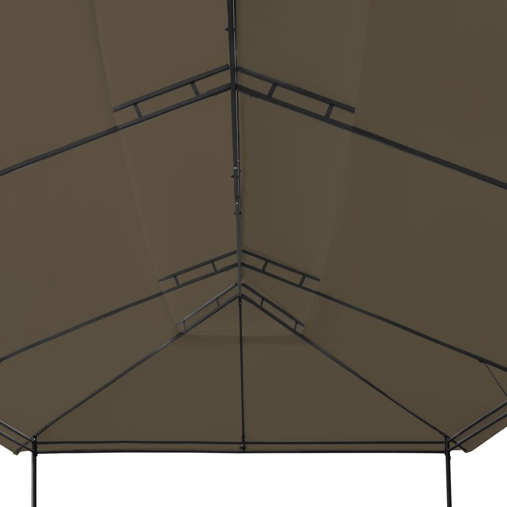 vidaXL Gazebo 236.2"x117.3"x106.3" Taupe 0.6 oz/ft²