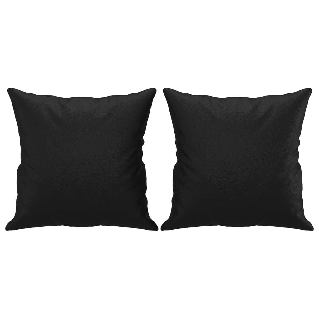 vidaXL 3 Piece Sofa Set with Pillows Black Faux Leather
