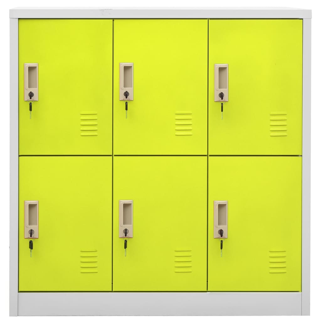 vidaXL Locker Cabinets 2 pcs Light Gray and Green 35.4"x17.7"x36.4" Steel