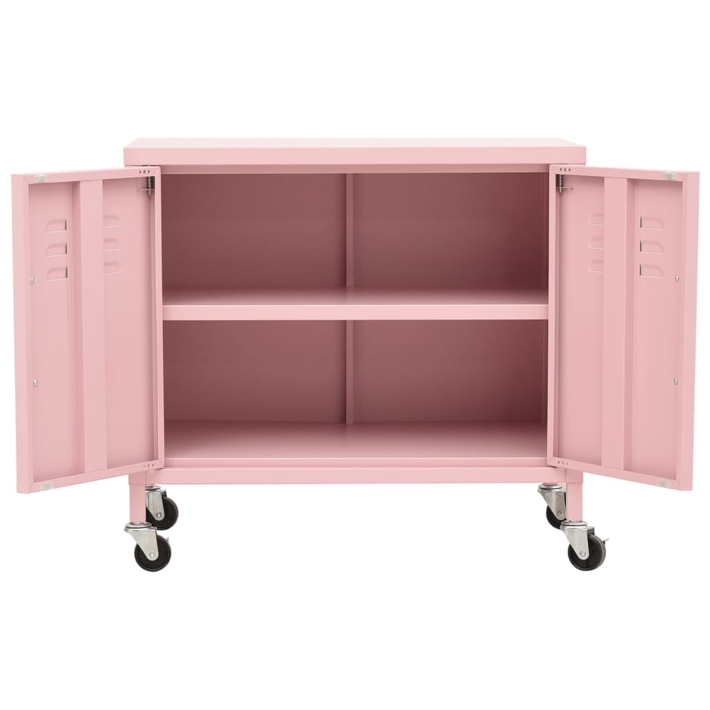 vidaXL Storage Cabinet Pink 23.6"x13.8"x19.3" Steel