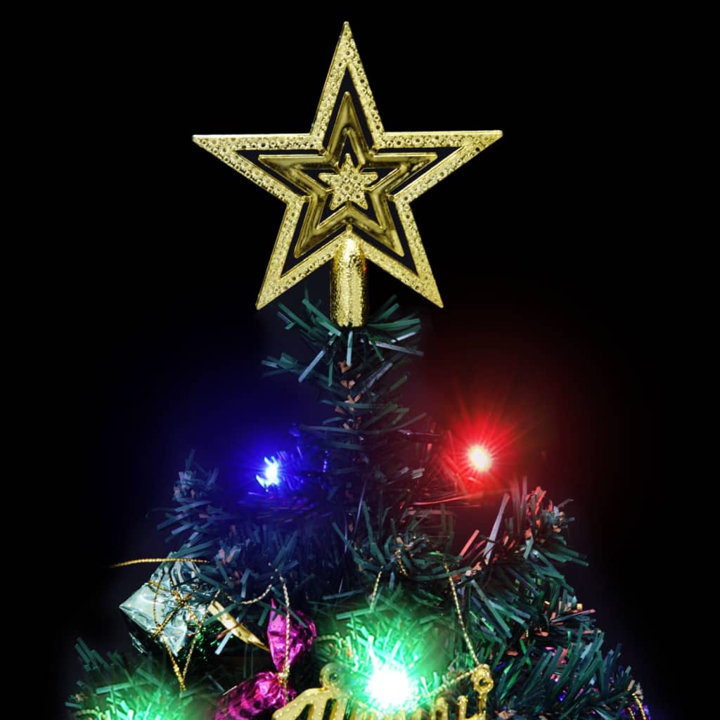 vidaXL Mini Artificial Pre-lit Christmas Tree with 20 LEDs Green 17.7"