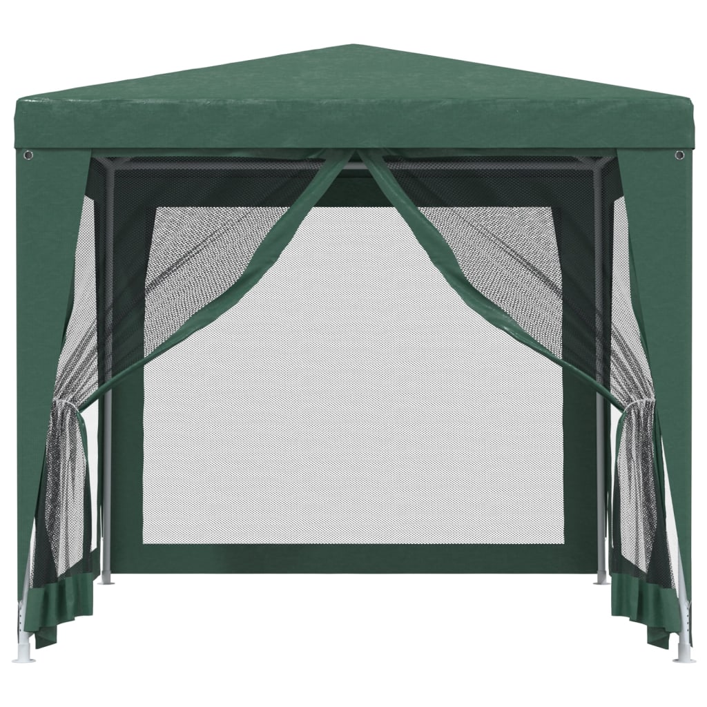 vidaXL Party Tent with 4 Mesh Sidewalls Green 8.2'x8.2' HDPE