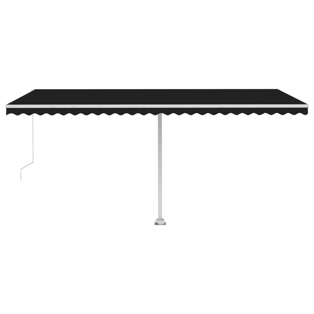 vidaXL Freestanding Manual Retractable Awning 196.9"x118.1" Anthracite