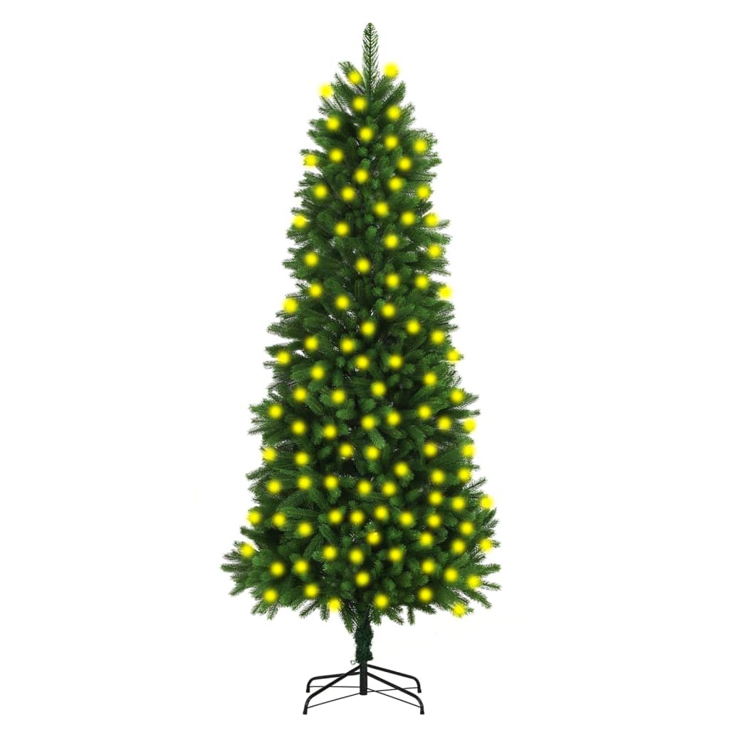 vidaXL Artificial Christmas Tree with LEDs 94.5" Green