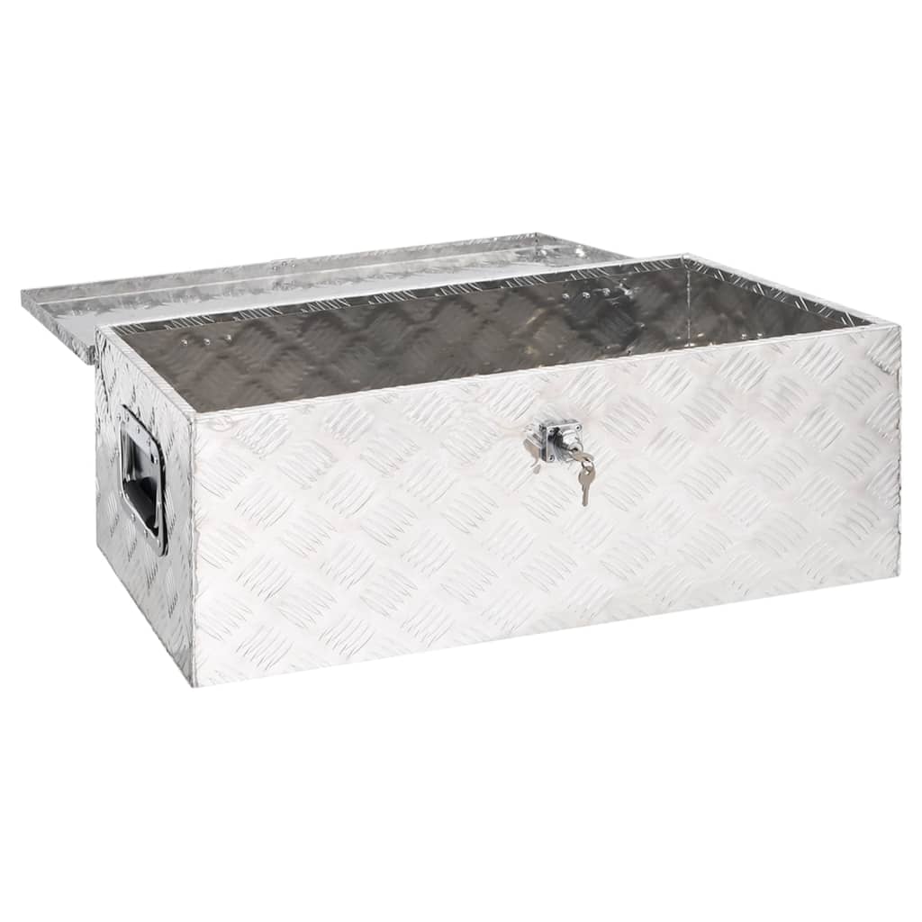 vidaXL Storage Box Silver 31.5"x15.4"x11.8" Aluminum