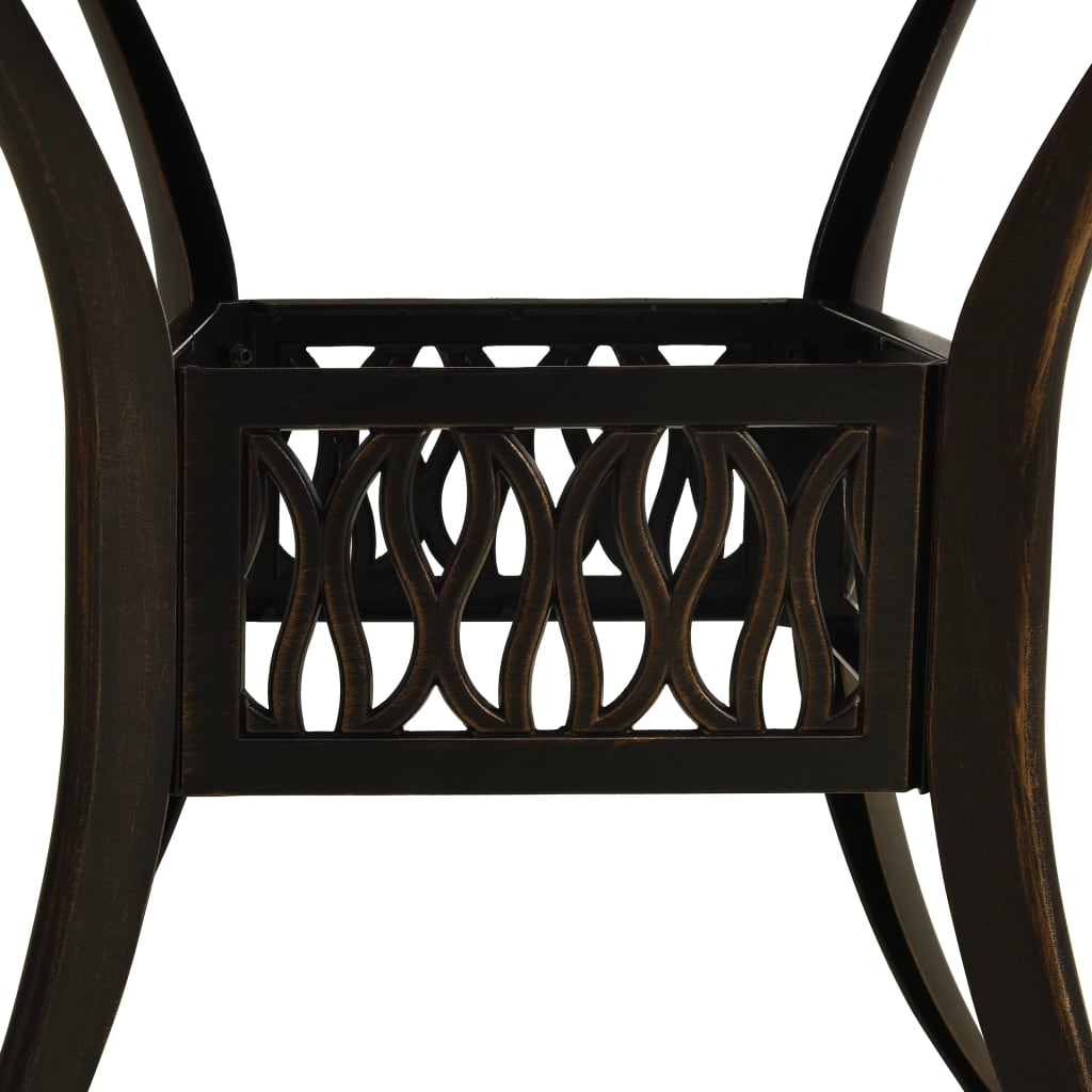 vidaXL Patio Table Bronze 35.4"x35.4"x29.1" Cast Aluminum