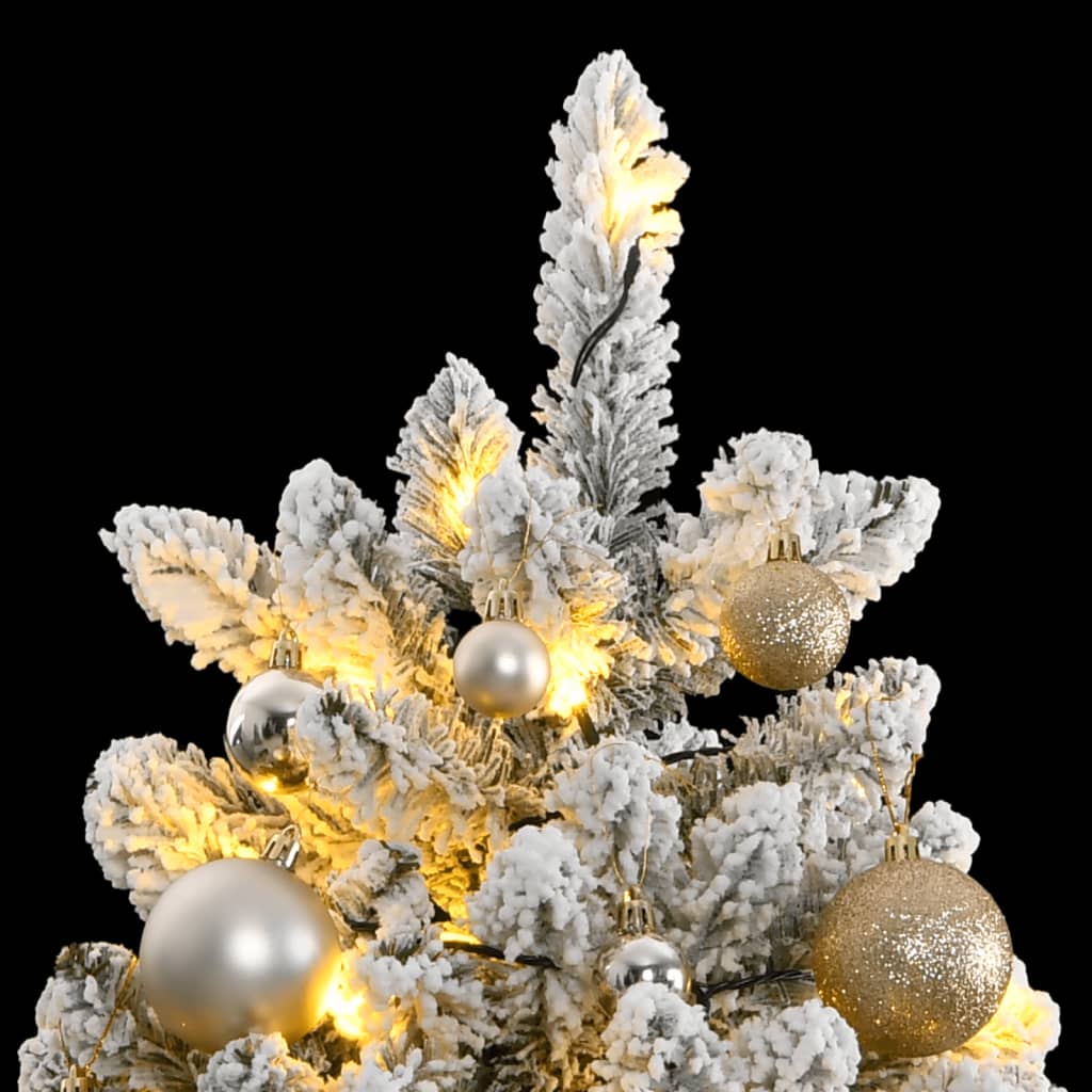 vidaXL Artificial Hinged Christmas Tree 300 LEDs & Ball Set 70.9"