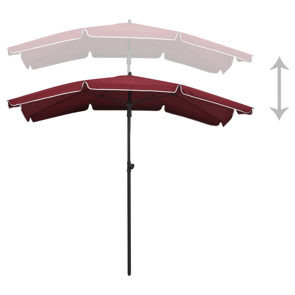 vidaXL Garden Parasol with Pole 78.7"x51.2" Bordeaux Red