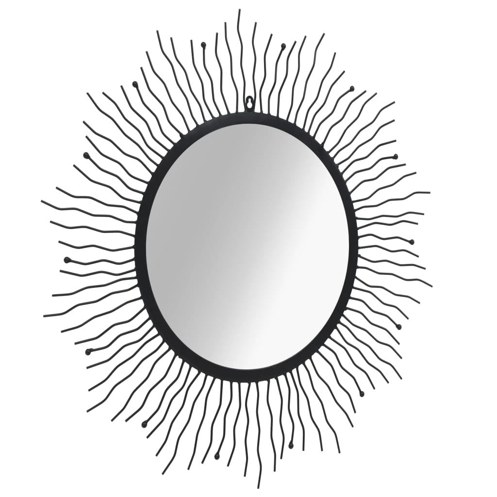 vidaXL Garden Wall Mirror Sunburst 31.4" Black