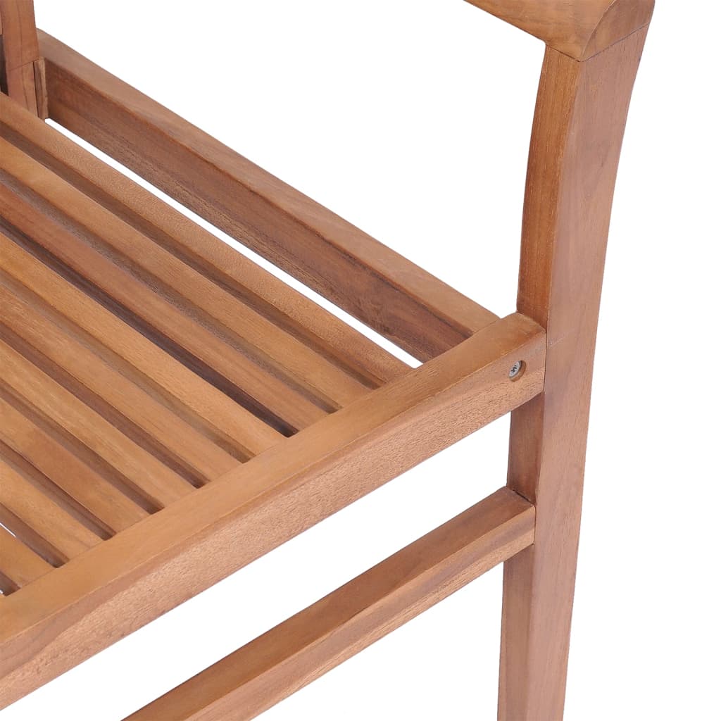 vidaXL Dining Chairs 6 pcs with Cream Cushions Solid Teak Wood