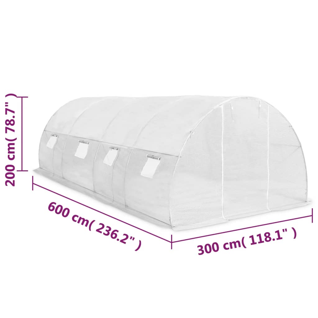 vidaXL Greenhouse 193.8 ft² 236.2"x118.1"x78.7"