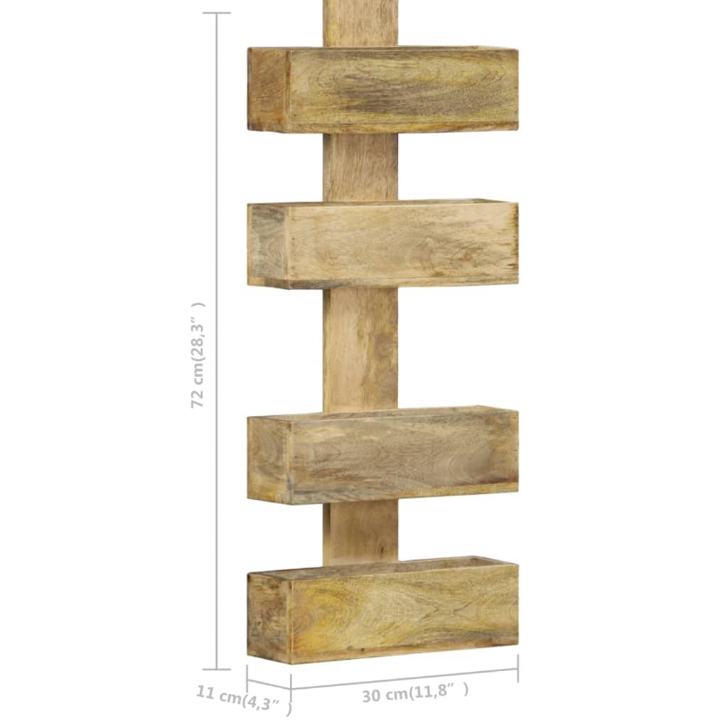 vidaXL Magazine Wall Rack 11.8"x4.3"x28.3" Solid Mango Wood