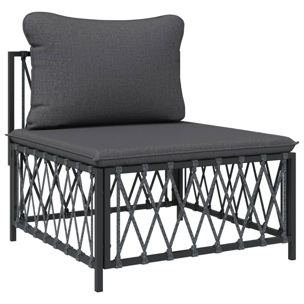 vidaXL 8 Piece Patio Lounge Set with Cushions Anthracite Steel