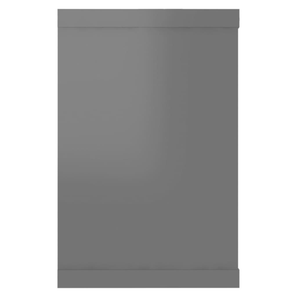 vidaXL Wall Cube Shelves 4 pcs High Gloss Gray 23.6"x5.9"x9.1" Engineered Wood