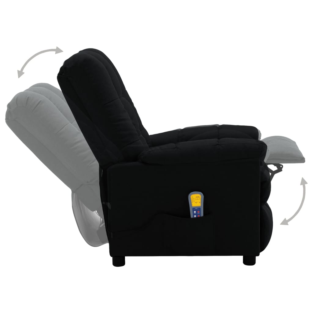 vidaXL Electric Massage Recliner Black Fabric