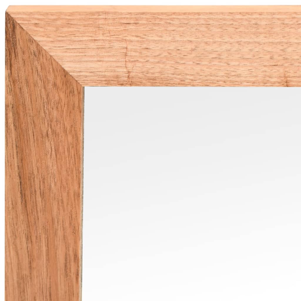 vidaXL Wall Mirror 21.7"x21.7" Solid Wood Walnut