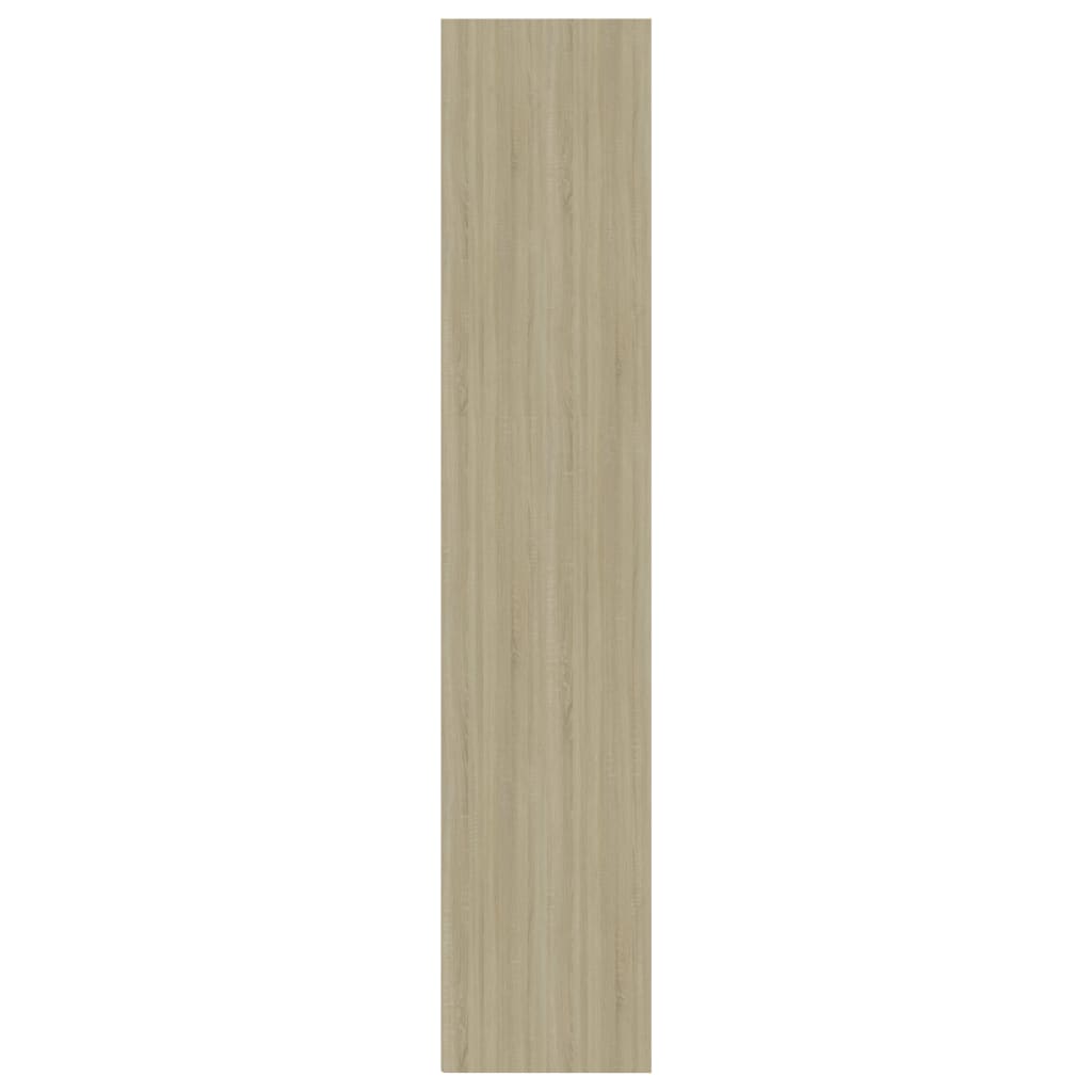 vidaXL Book Cabinet White and Sonoma Oak 15.7"x11.8"x59.6" Engineered Wood