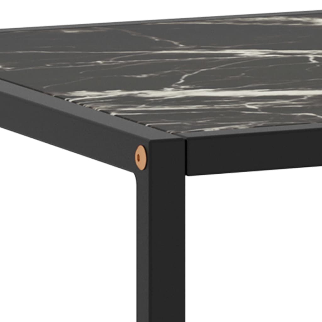 vidaXL Coffee Table Black with Black Marble Glass 39.4"x19.7"x13.8"