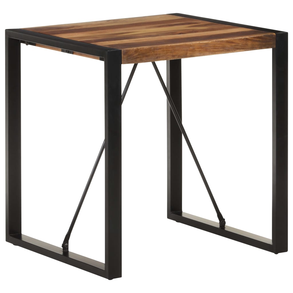 vidaXL Dining Table 27.6"x27.6"x29.5" Solid Acacia Wood with Sheesham Finish