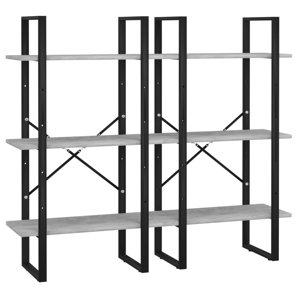 vidaXL Storage Shelf Concrete Gray 23.6"x11.8"x82.7" Engineered Wood