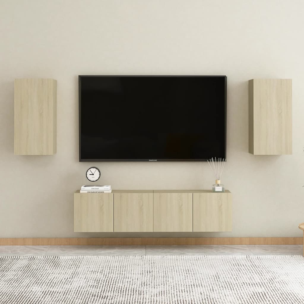 vidaXL TV Cabinet Sonoma Oak 12"x11.8"x23.6" Chipboard